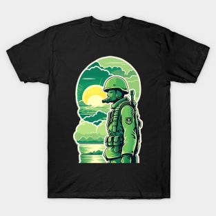 Soldiers Facing the Setting Sun T-Shirt